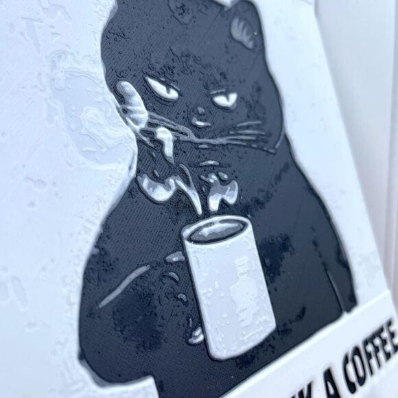 Wall Art, I Don’t Like People or Morning Until I’ve Had Coffee, Cat Lover - Picture 4 of 10